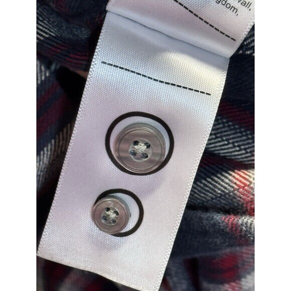 Untuckit Blue Plaid Long Sleeve Button Down Flannel Shirt Sz.  XXXLC 37"Sleeve - Picture 4 of 5